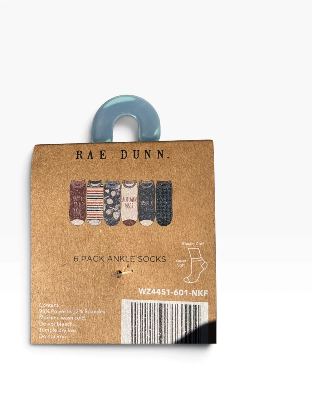 Rae Dunn 6 Pack Ankle Socks - 'Happy Fall Y'all' ‘Thankful’ ‘Autumn Vibes’